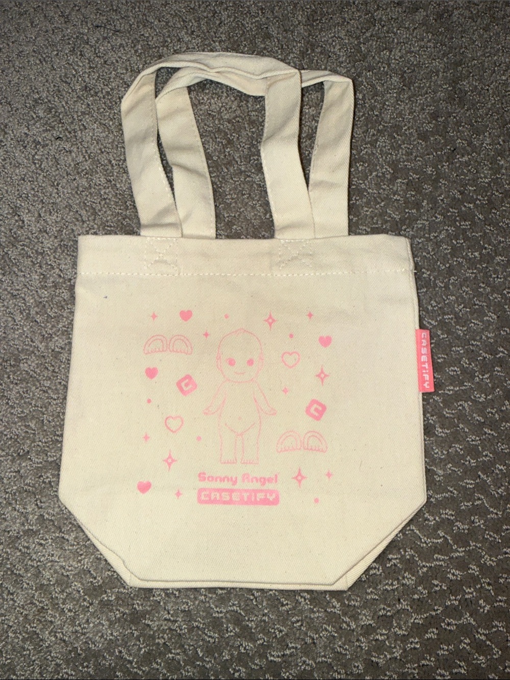 Cute Sonny Angel Mini Pink Graphic Canvas Tote